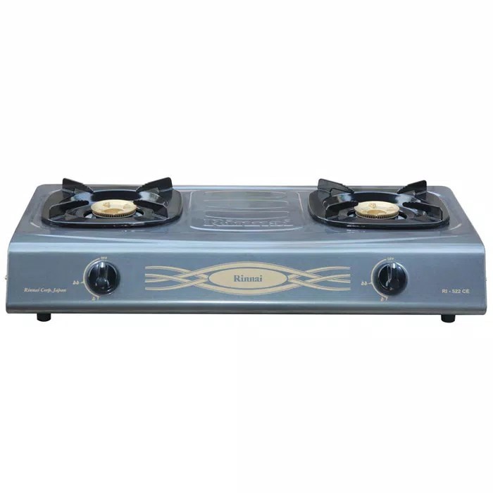 Rinnai RI-522CE RI522CE Kompor Gas 2 tungku - Teflon - RI 522 CE - Garansi