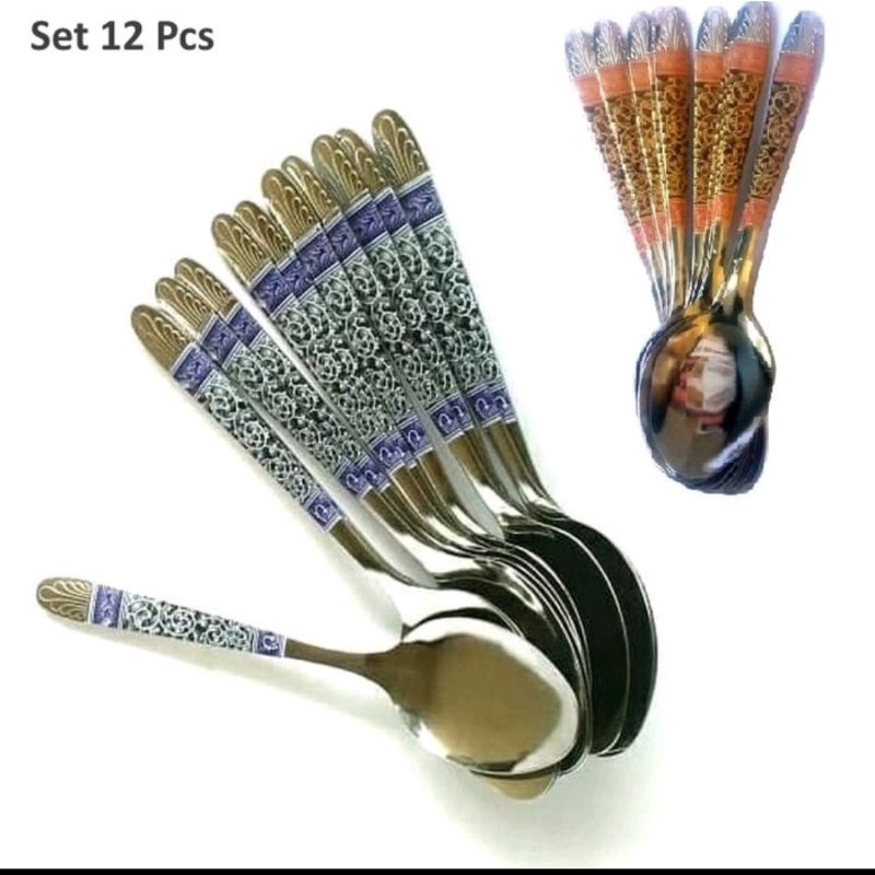 Sendok motif batik 1 lusin
