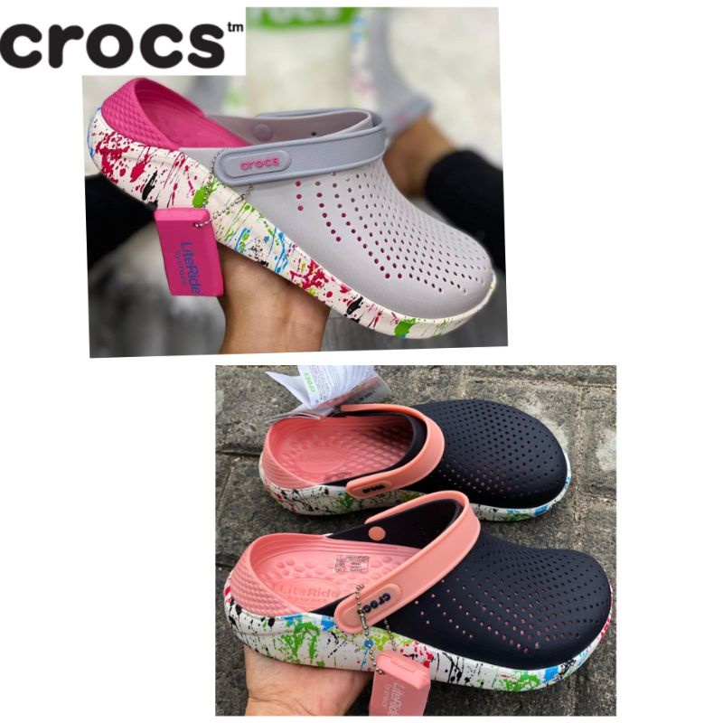 Crocs literide motif woman / Sandal crocs wanita literide motif