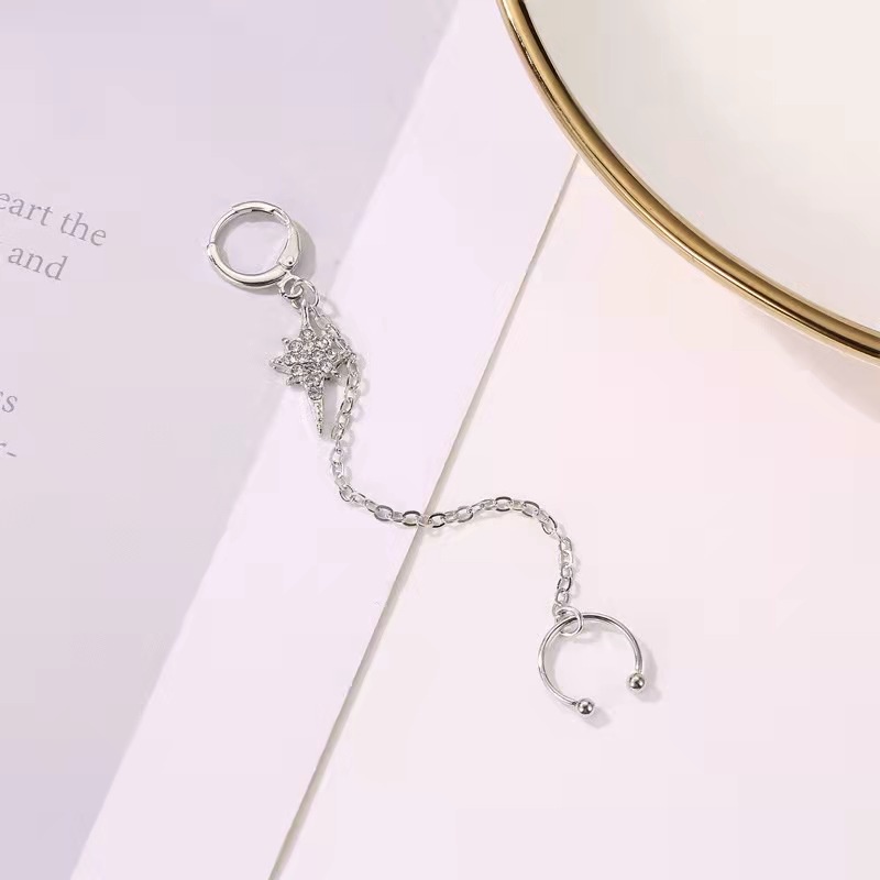 Anting Klip Bintang Wanita Rumbai Panjang Fashion Style