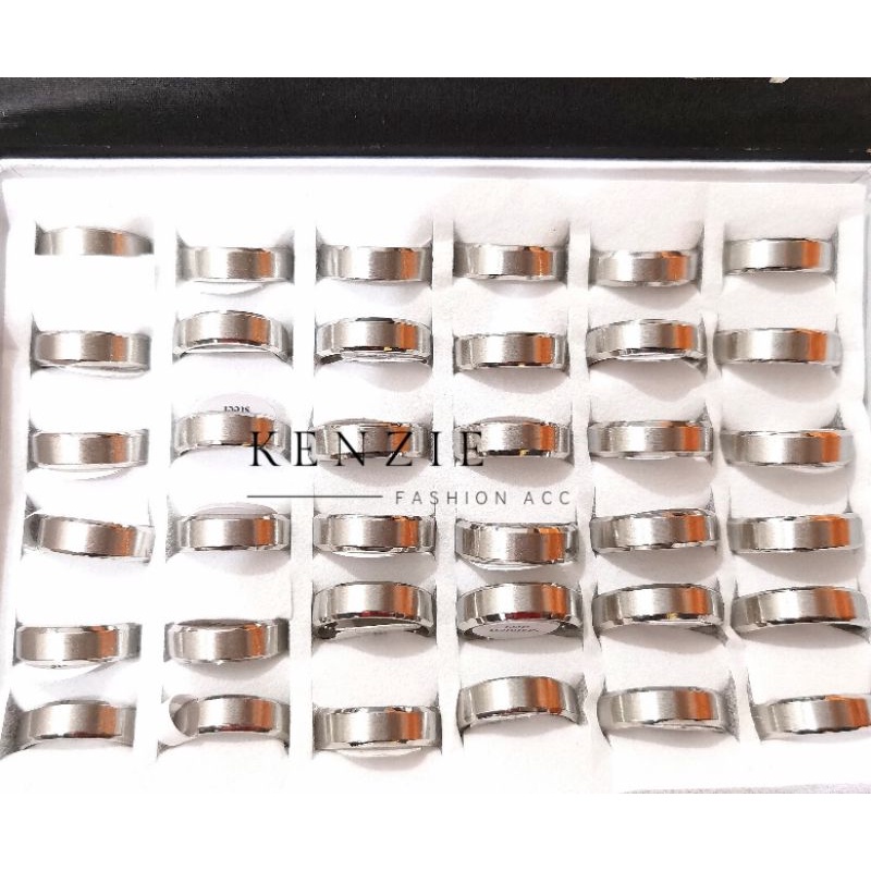 Cincin Titanium Dove isi 36 pcs Motif Doff Anti Karat