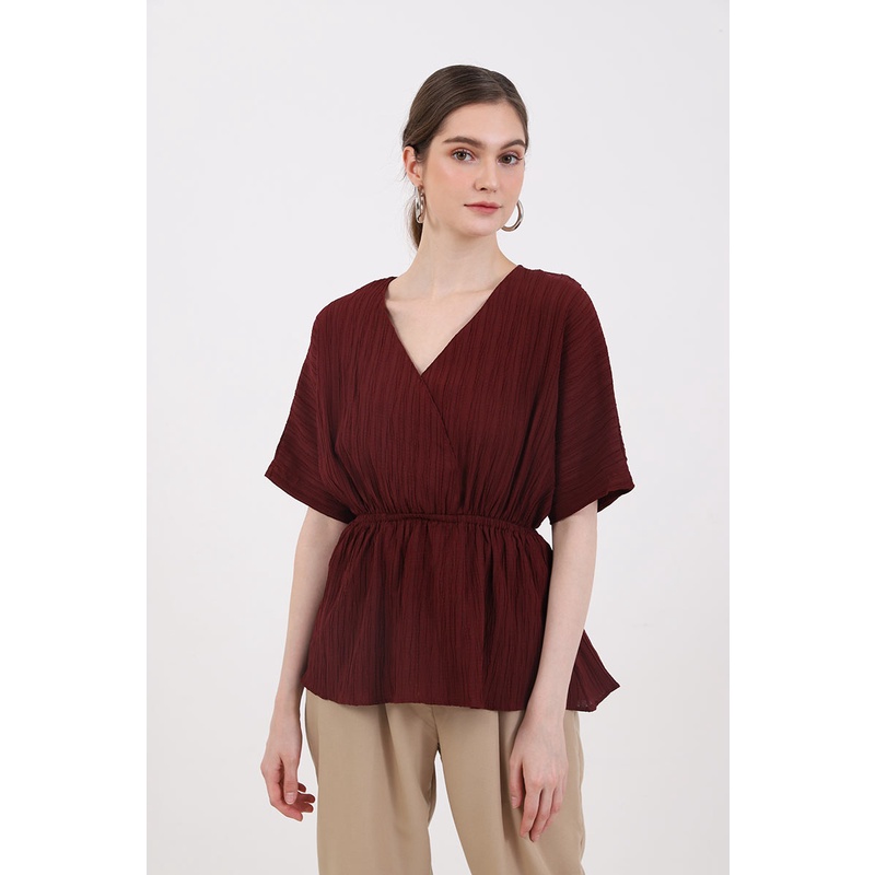 Berrybenka - Atasan Blouse Wanita Sofia Muera Wrapped Tops-4