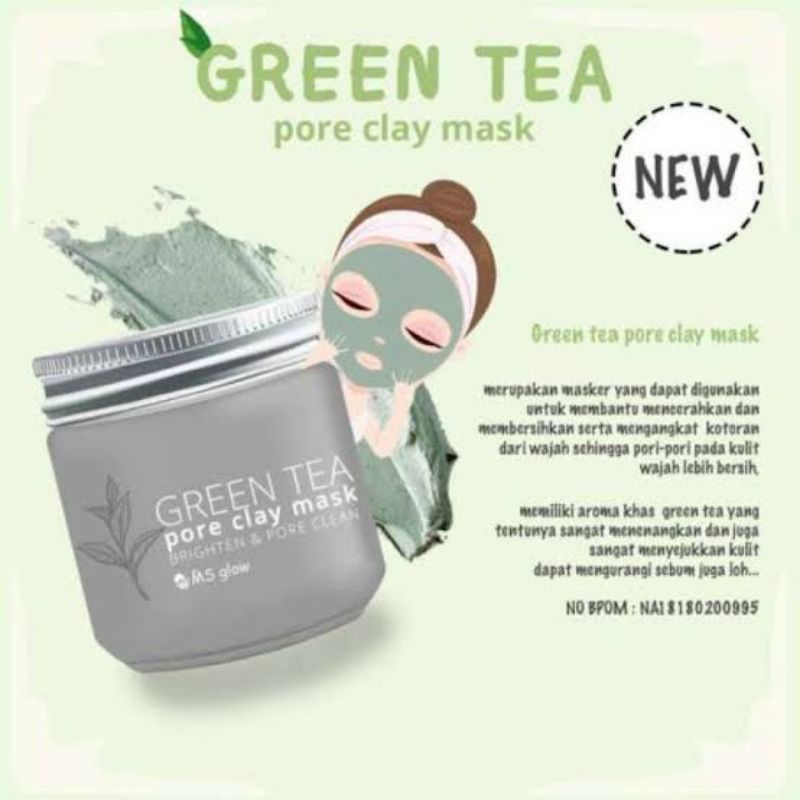 MASKER MS GLOW CHARCOAL CLAY MASK / MASKER MS GLOW GREEN TEA CLAY MASK