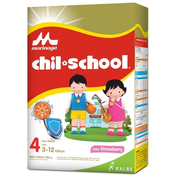 Morinaga 800gr Chil School 4  Rasa Stroberi Susu Formula Bubuk Untuk Anak Usia 3-12 tahun CilSkul Strawberry Susu Chil-School 800 gram