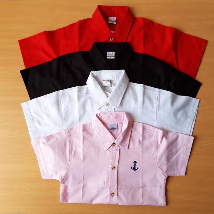 Kemeja anak laki laki / cowok import warna pink/merah/hitam/putih .