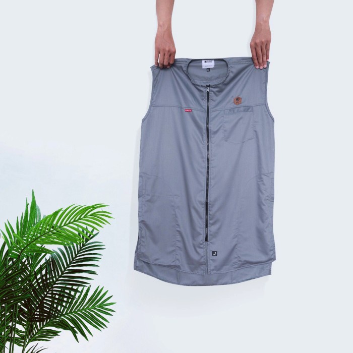 Sholat-Rompi- Rosal Ahsan Rompi Shalat Dewasa Rompi Sholat Pria Rompi Full Zipper - Krem, M -Rompi-