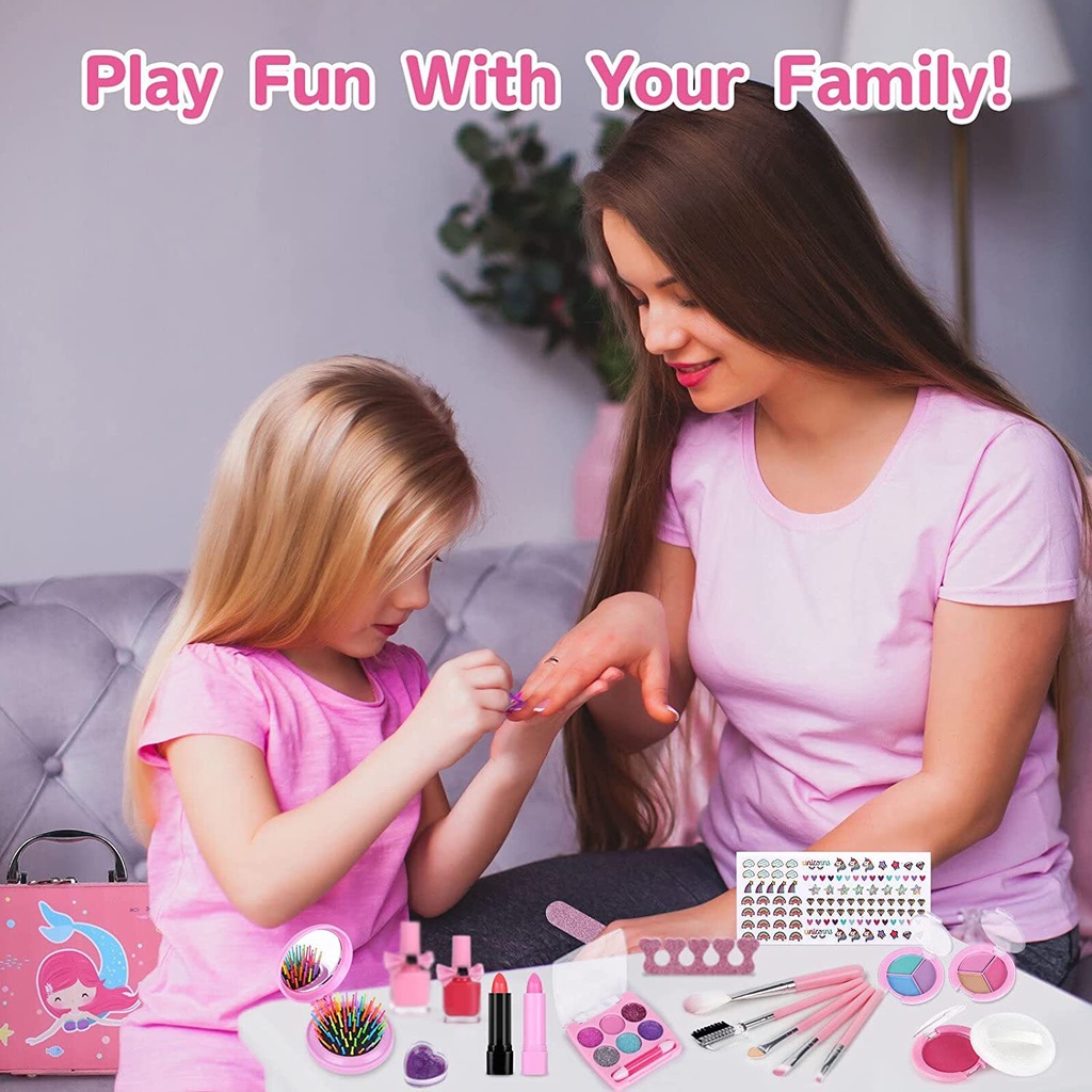 make up set kosmetik anak children pretend plays make up kit set mainan make up anak dengan fungsi asli - kado anak cewek