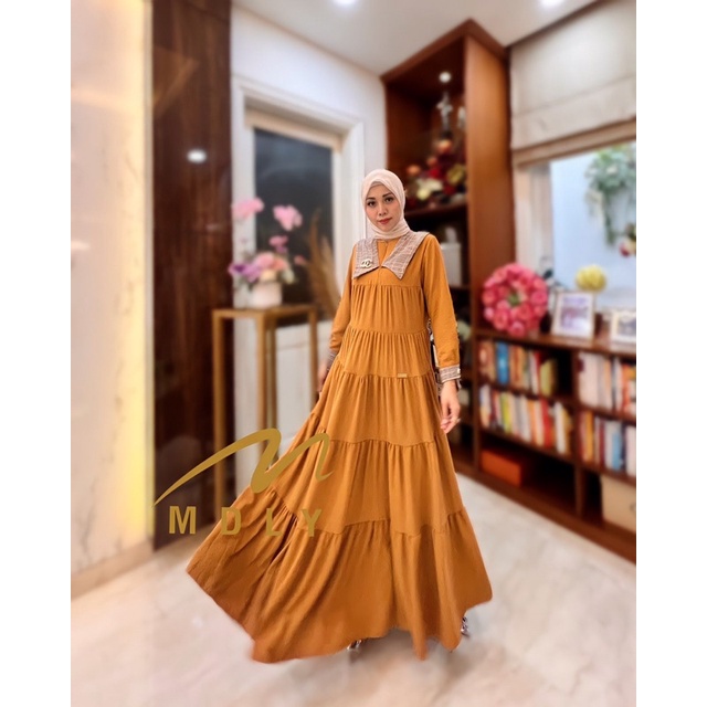 midi dress eunbi by mdly gold