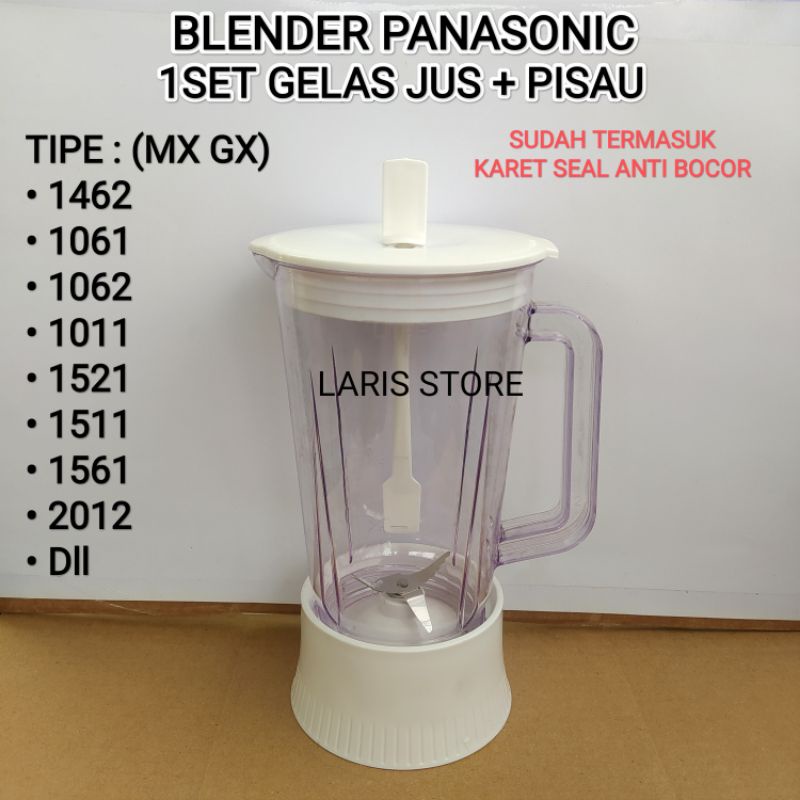 FULLSET 1SET GELAS JUS + PISAU BLENDER PANASONIC MX GX 1462 1061 1061