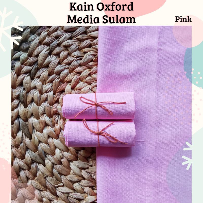 [PINK] Kain Oxford Media Sulam Warna PINK