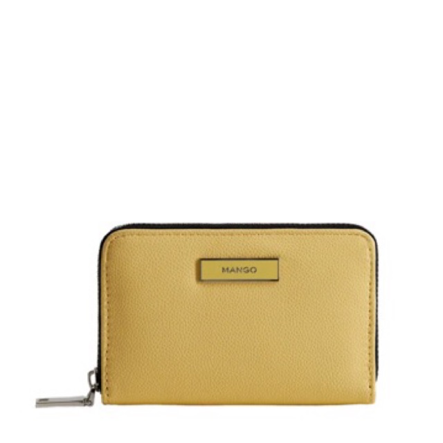  Dompet  Wanita MANGO  Zip Metallic Wallet Yellow and white 