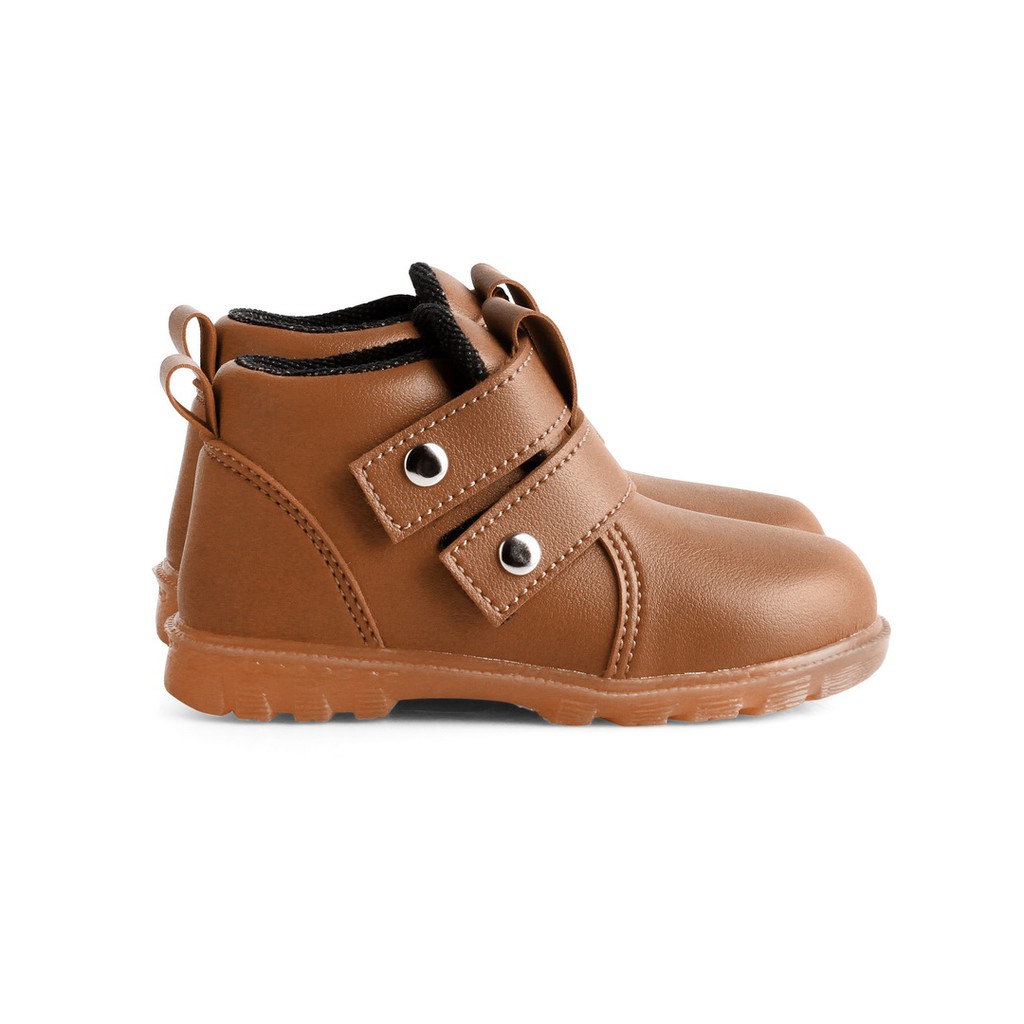 sepatu anak laki laki boots tinggi keren DT2 BROWN