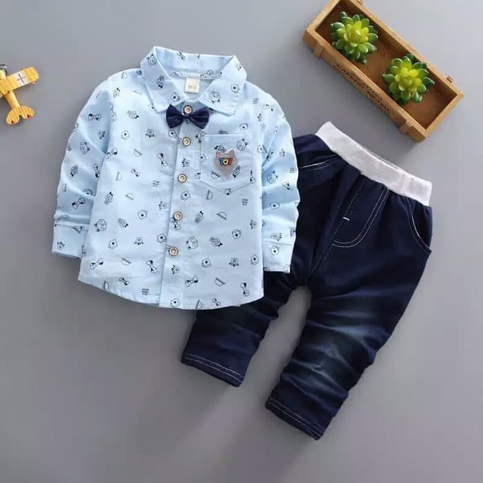 Setelan Anak Oshkosh Bigosh OKBG Laki Laki Perempuan Cowo Cewe Umur 1tahun WT919 Setelan Kemeja leng