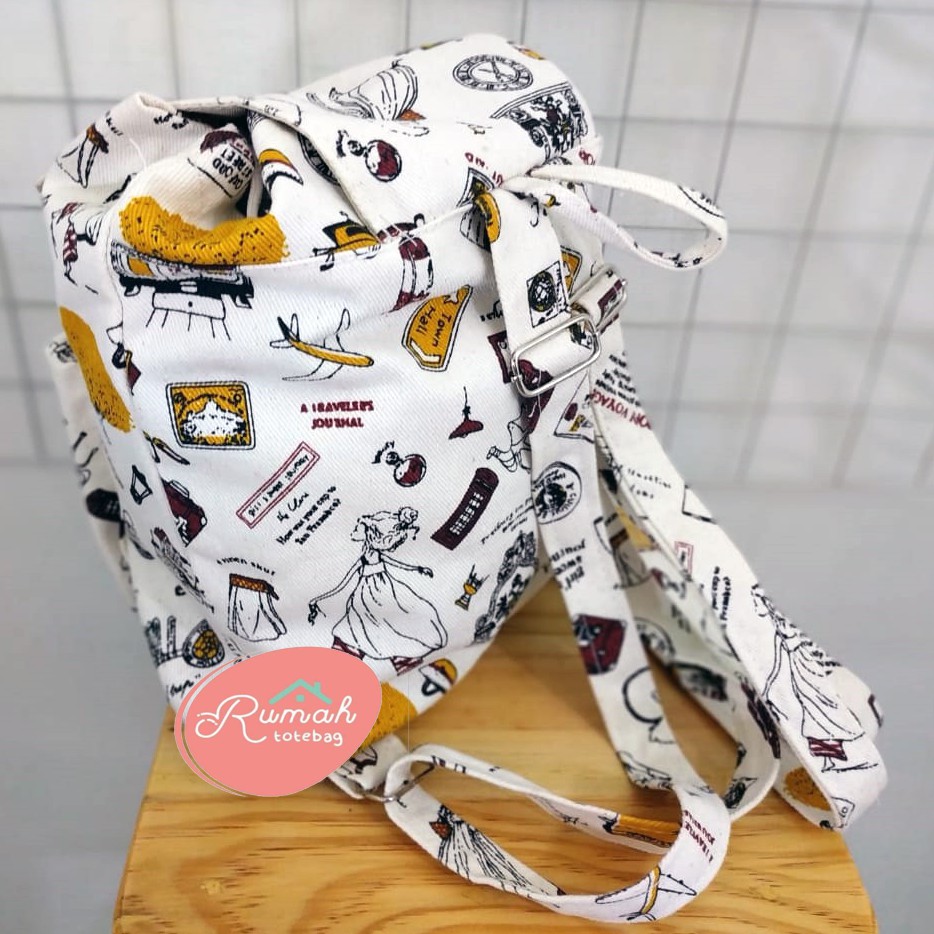 RANSEL SERUT FASHION //tas kanvas - tas ransel wanita - tas wanita - tas lucu - cewe