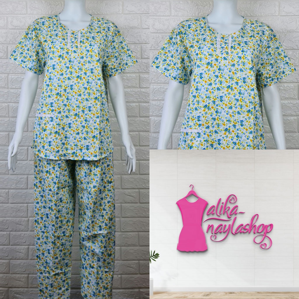PIYAMA KATUN | HOKI & SHEILA STANDAR | LEBEL ORANGE | BAJU TIDUR | WANITA DEWASA-KODE    V2