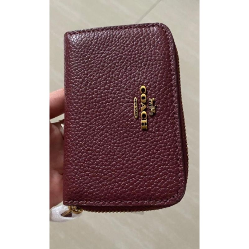 Authentic Original Coach Card Case warna Wine
