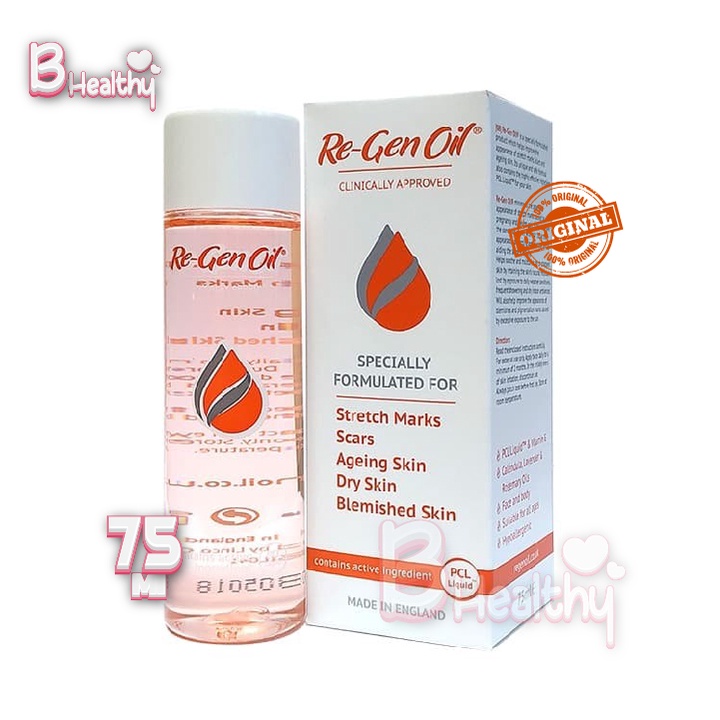 Nutrimax Re Gen Oil (75ml) untuk perawatan kulit stretch mark, Scars, Kulit Kering,