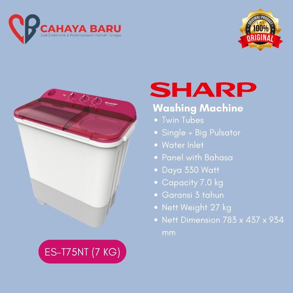 SHARP MESIN CUCI EST75NT