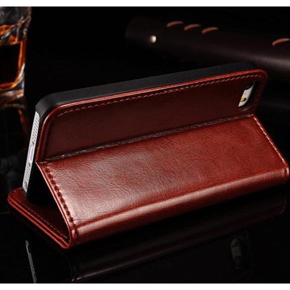 Nikmati Leather Flip Cover Wallet Iphone 8 8+ Plus Case Casing Cover Dompet - 7 8 Plus, Hitam Hot