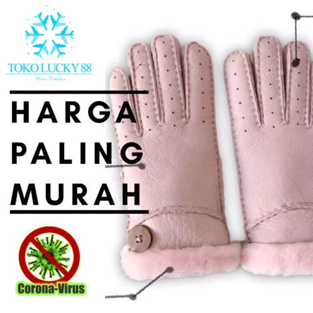 IMPORT MOLLAD Glove Leather Sheep Original Sarung Tangan Kulit bulu domba Glove Leather Woman Lamb Skin Fur