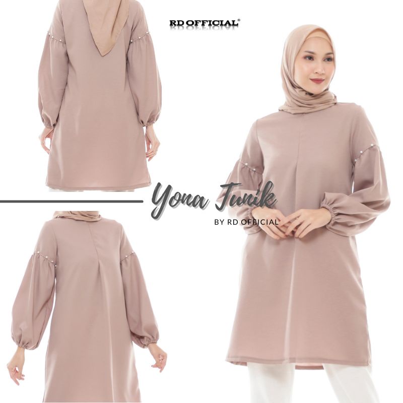 Baju Atasan Pakaian Tunik Muslim Wanita - Yona Tunik by Rd Official - Tunik Muslim Wanita Dengan Mod
