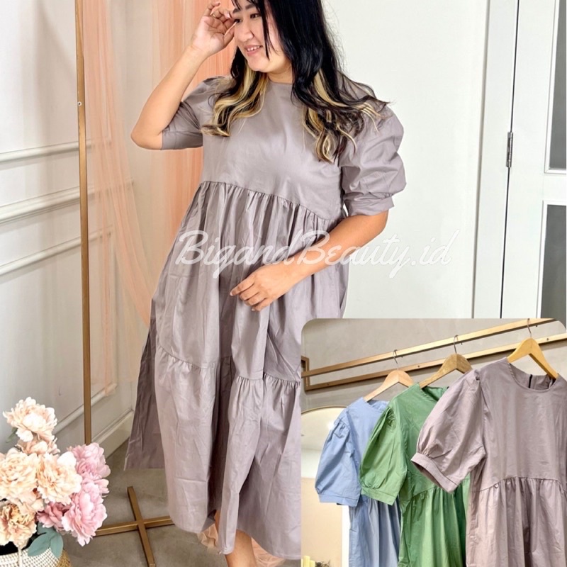 Dress wanita Bigsize plussize jumbo xxl xxxxl ld 130 curvy baju tidur adem atasan set baju wanita ce