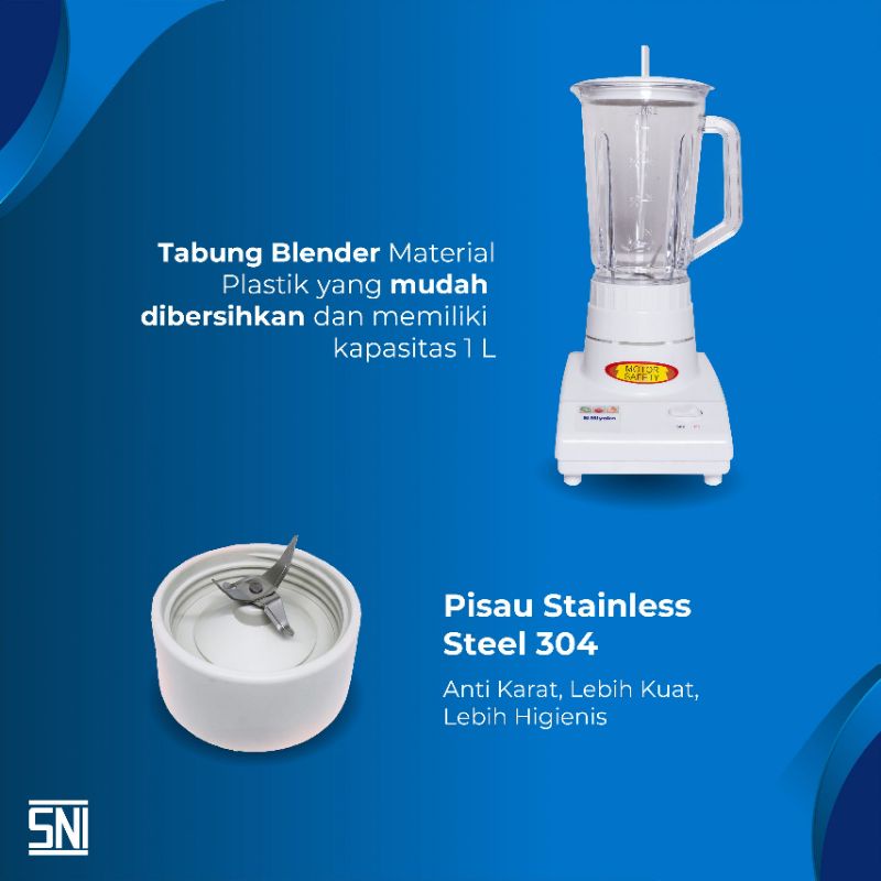 BLENDER 3 IN 1 MIYAKO BL 102 PL / BL102PL / BL-102-PL / BL-102 PL [PLASTIK / 1 LITER] ORIGINAL