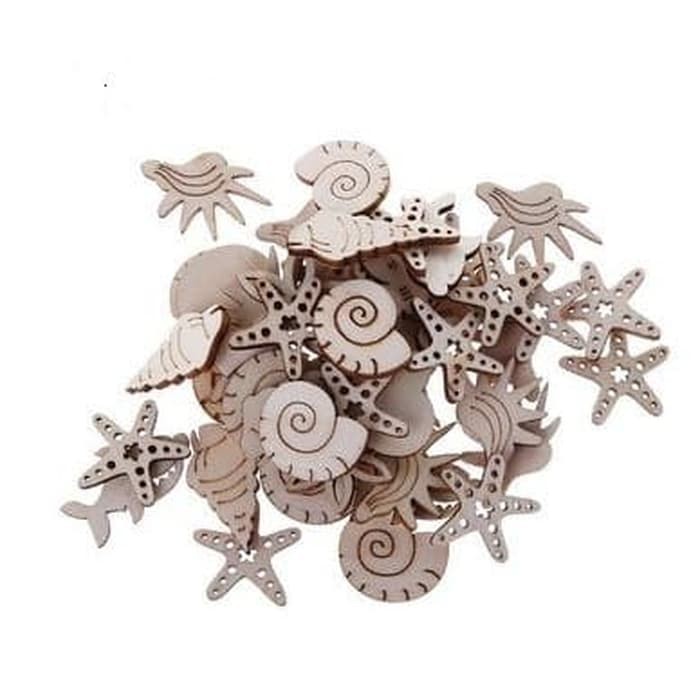 Wooden Embellishments - Marine life Shape Shape (25pcs)