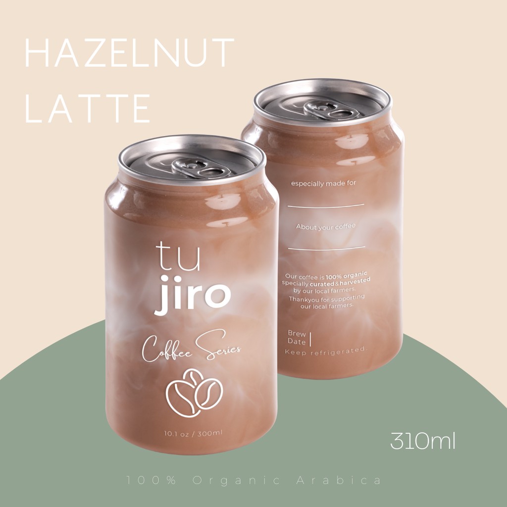 

Tujiro - Hazelnut Latte 310ml, Kopi Susu Arabika Organik Rasa Hazelnut