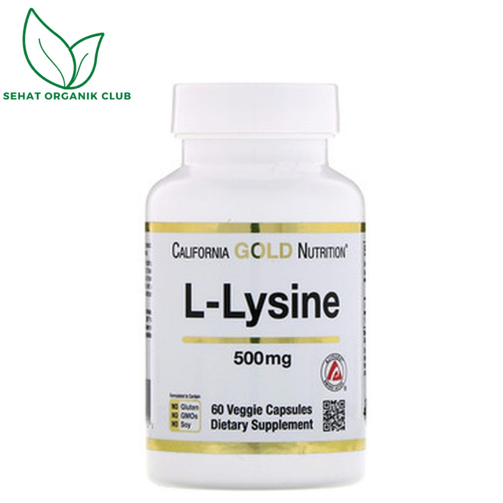 California Gold Nutrition L-Lysine 500 mg 60 Veggie Caps - Lysine