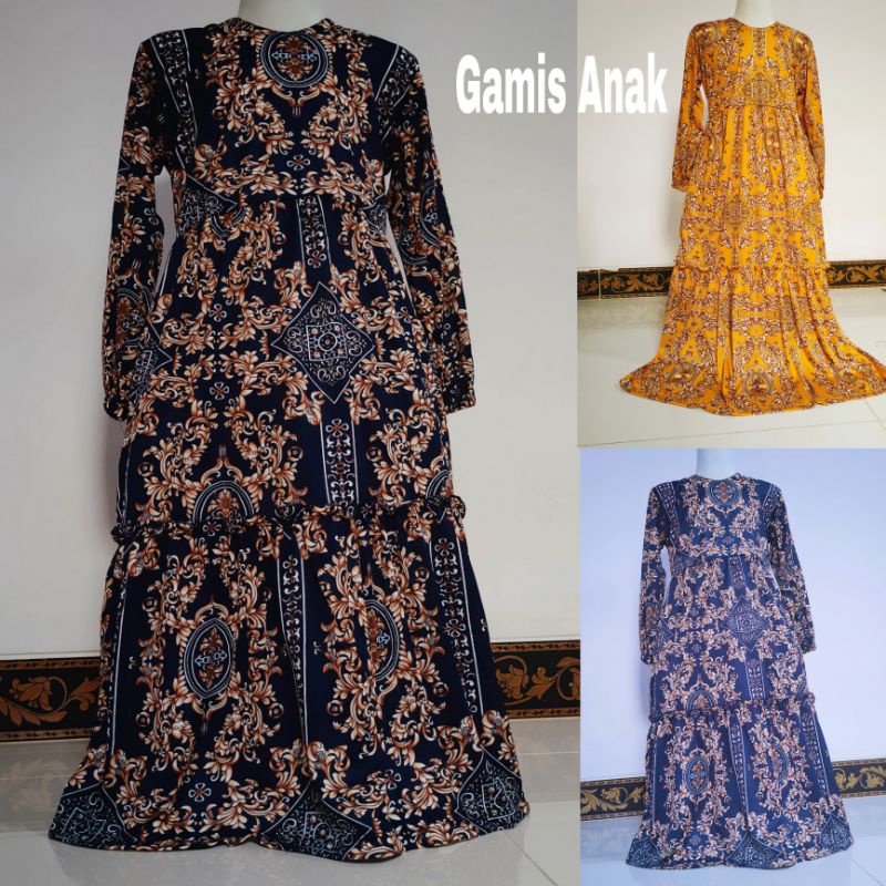 Gamis Anak 4 5 6 7 8 9 10 Tahun cewek perempuan hyget Batik murce terbaru ( Gamis hyget Batik )