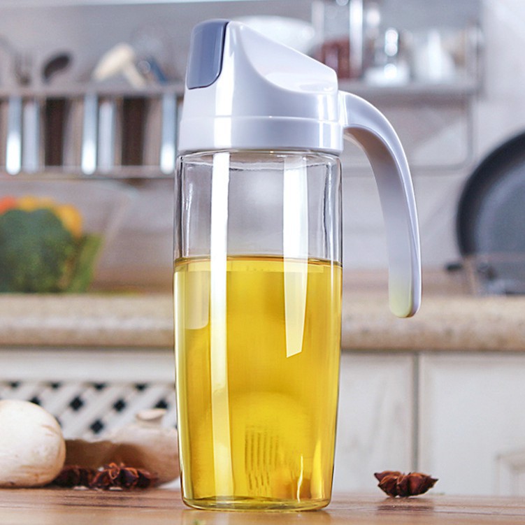 BOTOL MINYAK GORENG KACA / Botol Kecap / Botol Cuka Kaca 630 ml Tutup Otomatis