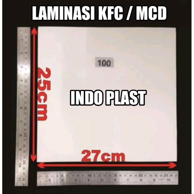 

isi 100Lbr Kertas Kfc 25x27cm / Kertas Laminasi Mcd / Pembungkus Nasi