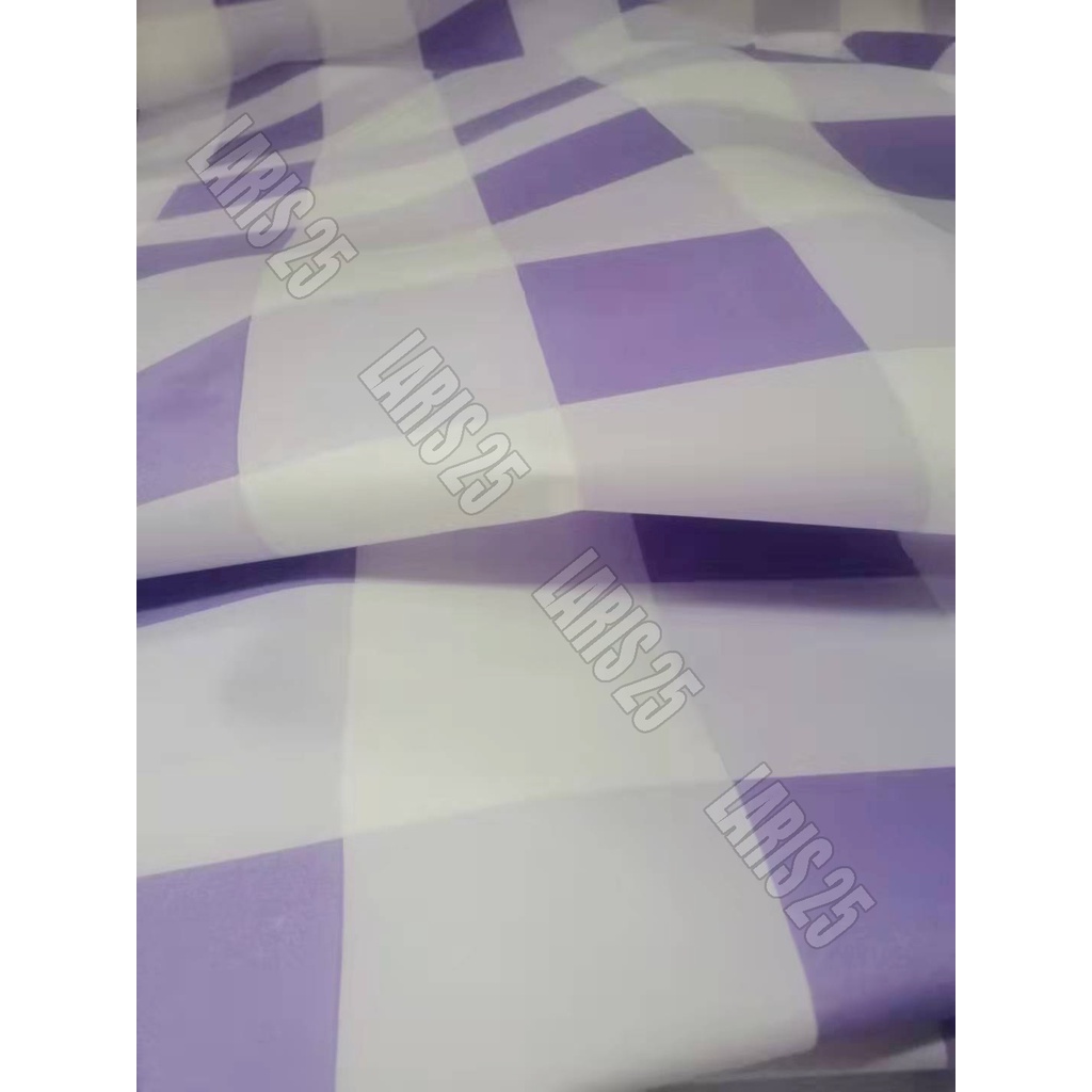 TERMURAH BAHAN KAIN TERLARIS KATUN MIKROTEX MOTIF KOTAK EMILY UTK SPREI GORDEN PER 0,5M DAN 1M