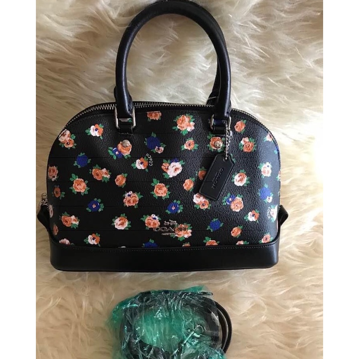 Coach F57624 mini Sierra tea rose floral black multi