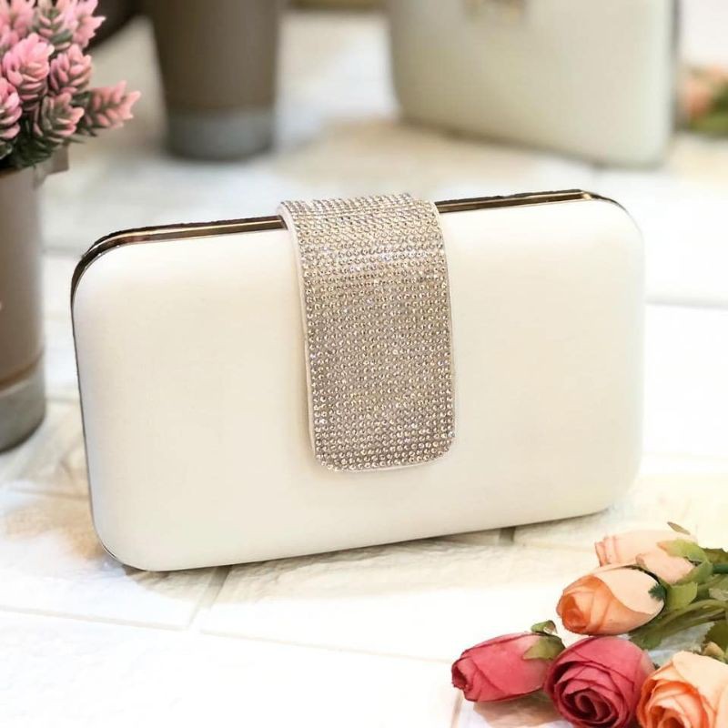 Tas Pesta HARPER Embellished Crystal Box Clutch