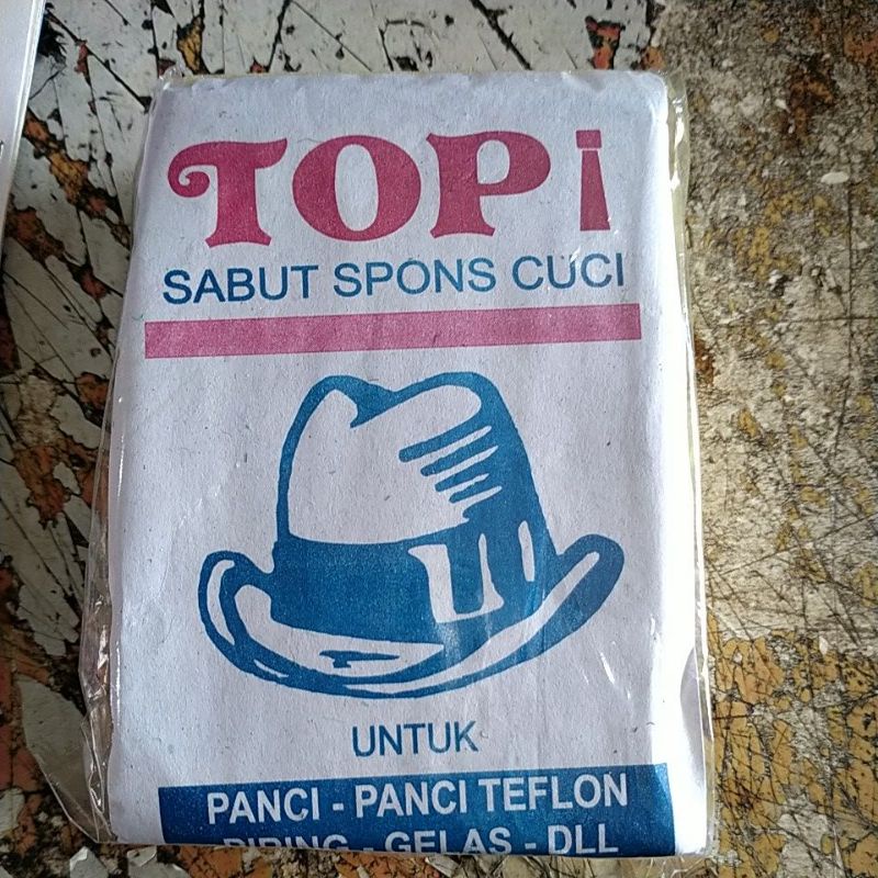 spon sabut cuci piring merk topi,per pcs.