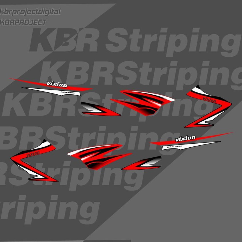 (cod) Striping Vixion Old Lama 2008 sd 2012 - Sticker Stiker Lis Variasi Vixion Desain racing simple