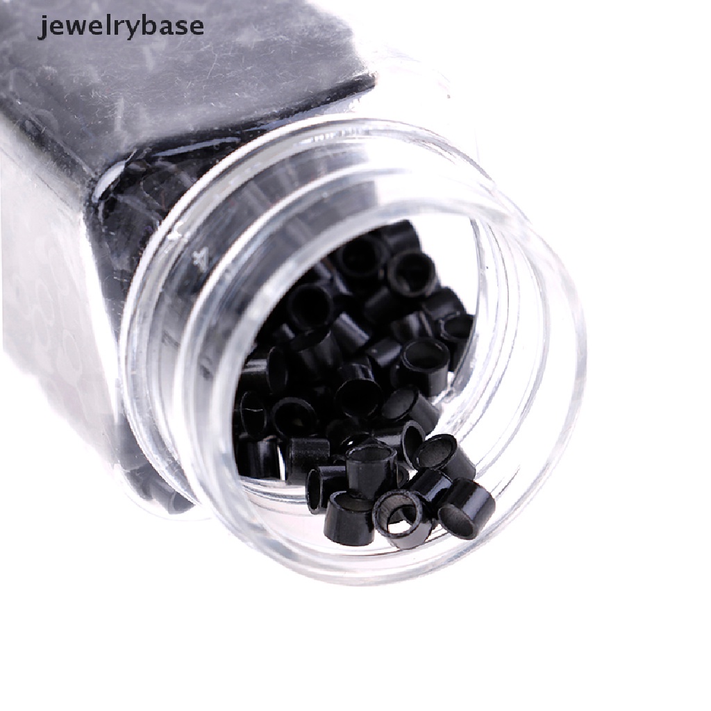 500 Pcs Cincin Mikro Bahan Silikon Ukuran 4mm Untuk Ekstensi Rambut Manusia