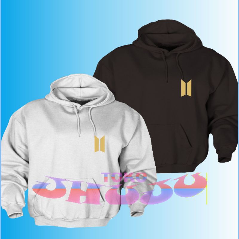 Hoodie jumper Kpop BTS logo Gold kecil