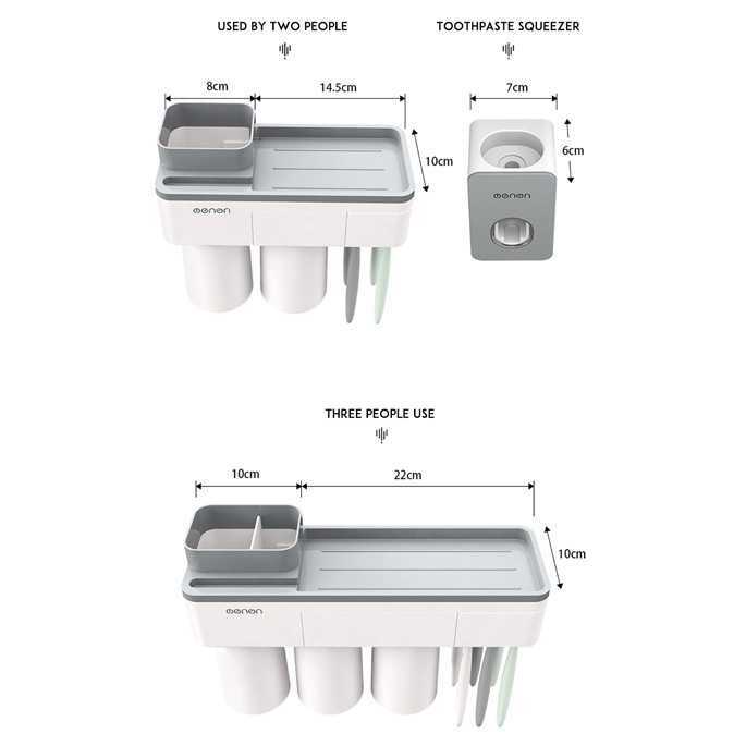 Rak Gantung Kamar Mandi Toilet 2 Cup Storage Smartphone Sikat Holder