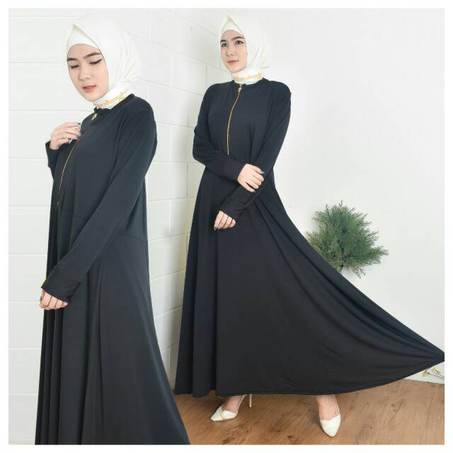 fashionshop119 Wanita Busui Dress / Gamis Jersey / Gamis Polos / Fashion Muslim (fs)