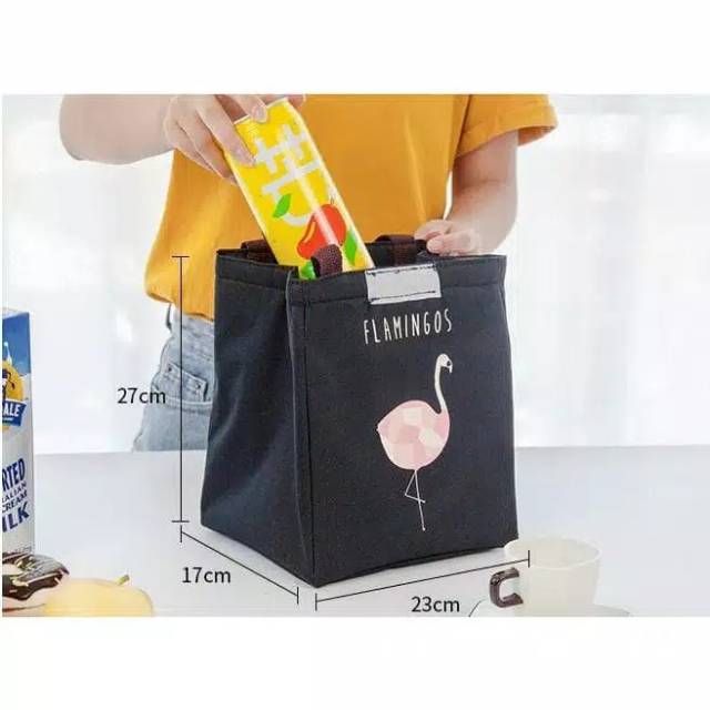 Lunch bag tas bekal cooler bag tas flamingo