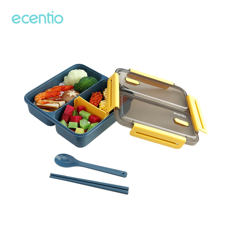 ecentio lunch box Kotak Makan Portable Tempat Makan Anti Tumpah 1100ml  BPA FREE