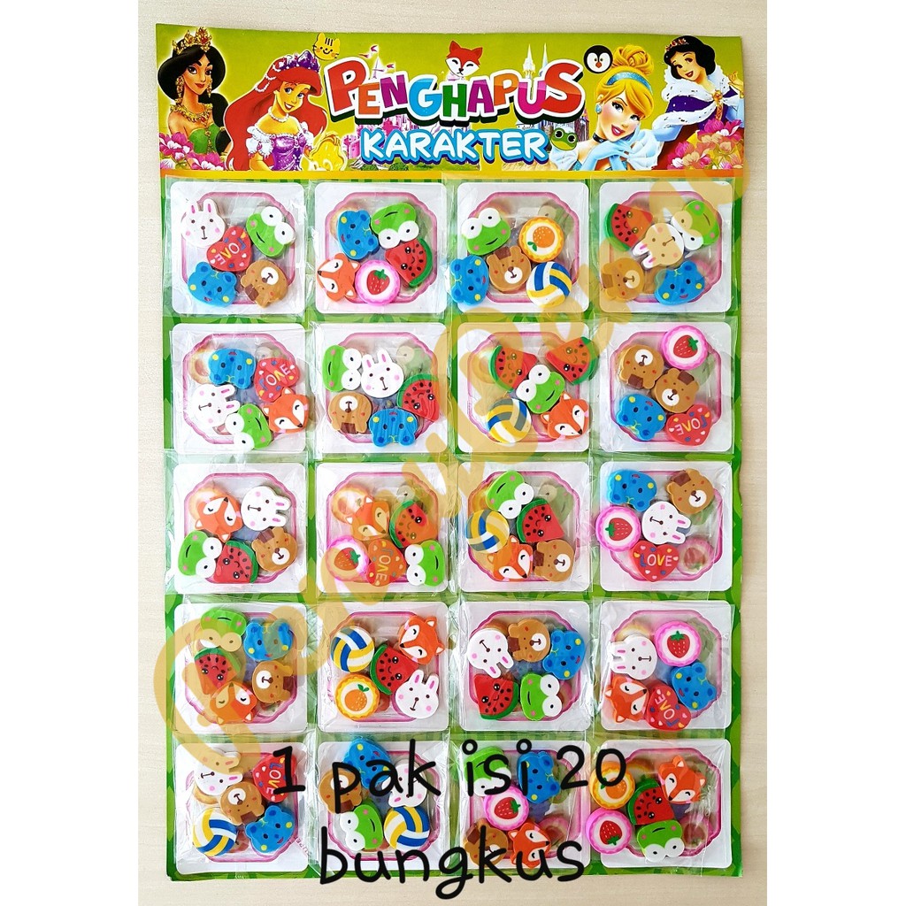 

Penghapus Pensil Model Animal + Buah (Uk +-2 Cm)