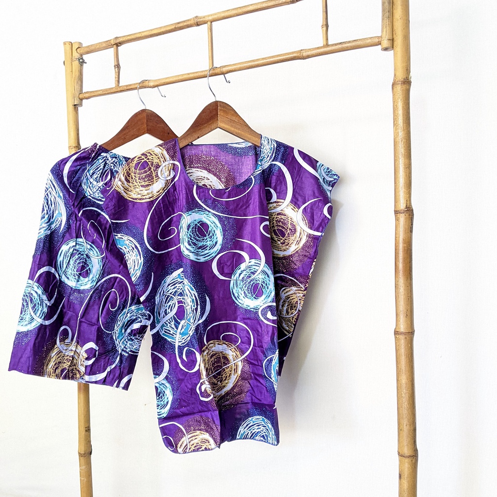 Baju Tidur Tanpa Lengan Piyama Krill Setelan Midi Homewear Homey Dress Baby Doll Dewasa Nyaman Di Rumah Santai WFH Rayon One Set Pajamas-galaxy purple 1