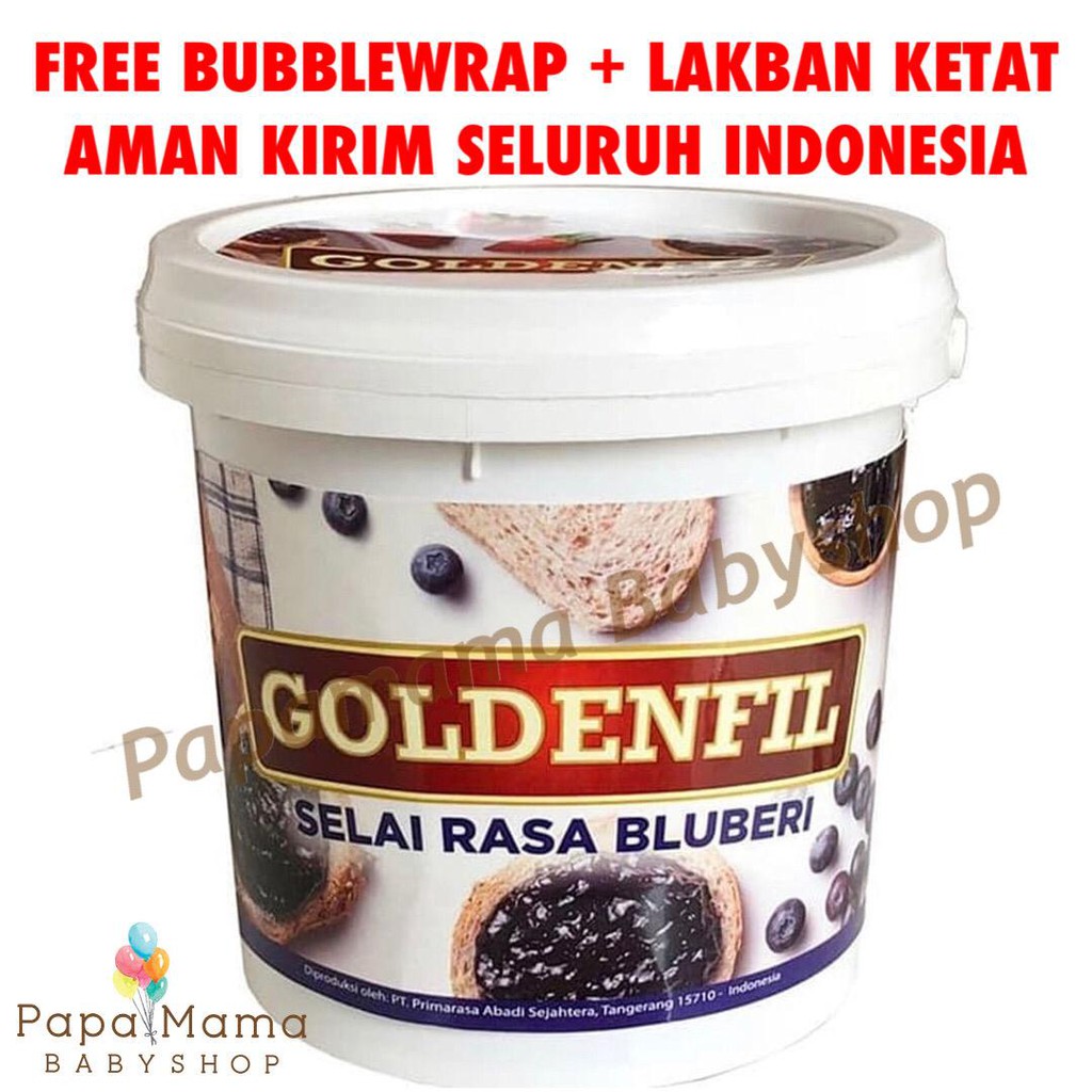 Goldenfil Strawberry dan Goldenfil Blueberry Jam 1KG Fresh Real Fruit Segar Smoothies ALL RASA