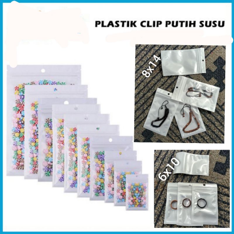 Plastik Ziplock Plastik Aksesoris Packing Plastik Zipper Plastik Klip Putih Susu