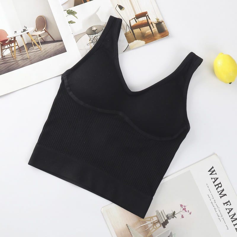 PROMO Tank Top Bra crop 8811 Pakaian Dalaman Wanita TankTop Panjang dengan Busa Bahan Premium