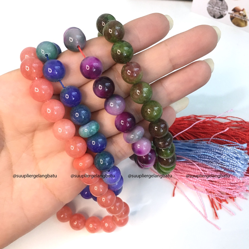 tasbih tangan batu alam 10mm 33 butir natural tasbeh akik kado sehat